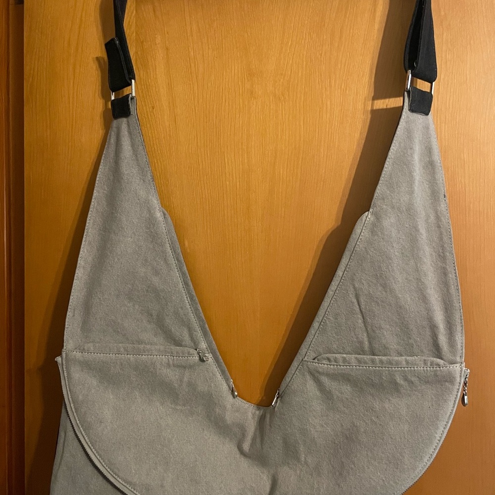 Sash bag Black and Stone denim extra expanded squares new without tags - Picture 2 of 5